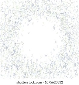 Handwritten numbers. .  Scribbled handwritten numbers for  card, poster, banner. Vector background with color numbers in primitive style. Simple pattern for your design.