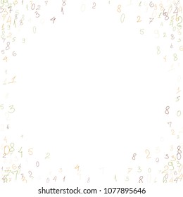 Handwritten numbers. .  Scribbled handwritten numbers for  card, poster, banner. Vector background with color numbers in primitive style. Simple pattern for your design.