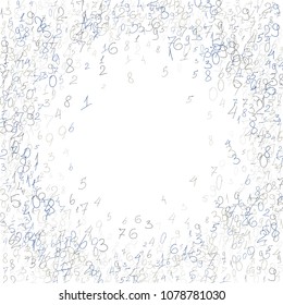 Handwritten numbers. .  Scribbled handwritten numbers for  card, poster, banner. Vector background with color numbers in primitive style. Simple pattern for your design.