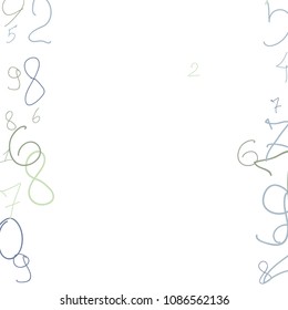 Handwritten numbers. .  Scribbled handwritten numbers for  card, poster, banner. Vector background with color numbers in primitive style. Simple pattern for your design.