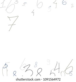 Handwritten numbers. .  Scribbled handwritten numbers for  card, poster, banner. Vector background with color numbers in primitive style. Simple pattern for your design.