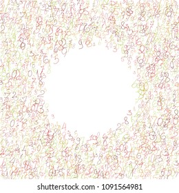 Handwritten numbers. .  Scribbled handwritten numbers for  card, poster, banner. Vector background with color numbers in primitive style. Simple pattern for your design.