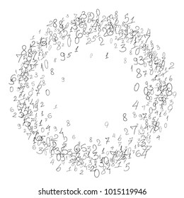 Handwritten numbers. Scribbled hand drawn numbers for card, poster, banner. Vector background with numbers in primitive style. Simple pattern for your design.