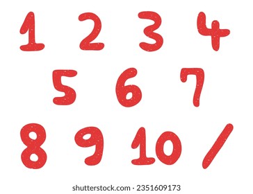 Handwritten numbers with white noise, vector.
