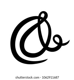 Handwritten ornate custom ampersand. Isolated. Great for wedding invitations, greeting cards, posters, placards. Vector illustration.