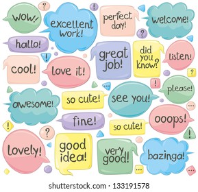 Handwritten Phrases In Speech Balloons