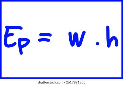 handwritten physics formula Potential energy