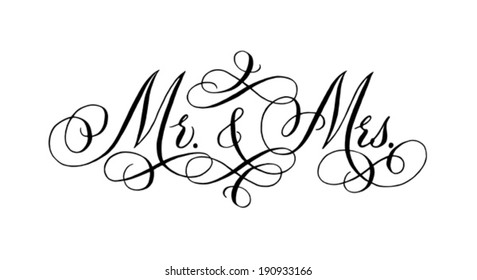 Mr mrs calligraphy Images, Stock Photos & Vectors | Shutterstock