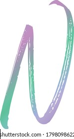 Handwritten Pop Abstract Color Letter N