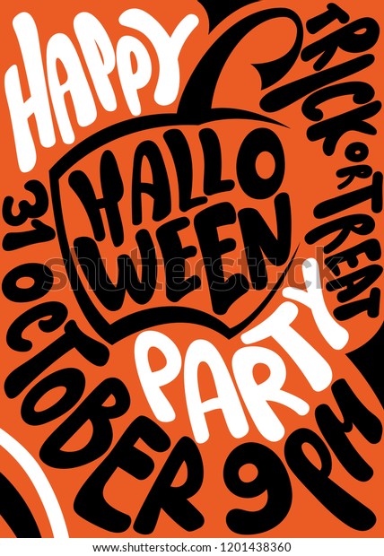 Handwritten Poster Halloween Party Lettering Halloween Stock Vector Royalty Free 1201438360 