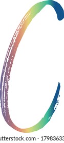 Handwritten Rainbow Color Letter C