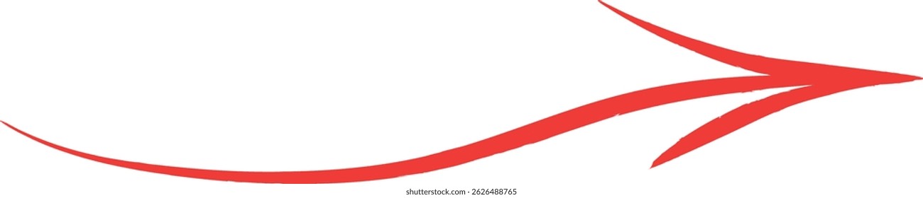 Handwritten red arrow forward. Arrow drawn by hand of material