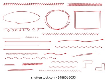 handwritten red pen border and frame set