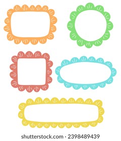 Conjunto de marcos retro manuscrito Vector