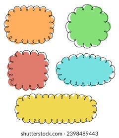 Handwritten retro frame set Vector
