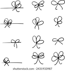 Handwritten ribbon decoration set : vector