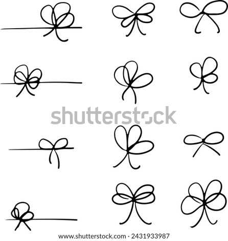 Handwritten ribbon decoration set : vector