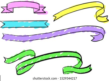 Handwritten ribbon using a highlighter that can be used for headings