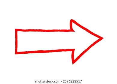 Handwritten right-pointing arrow vector red