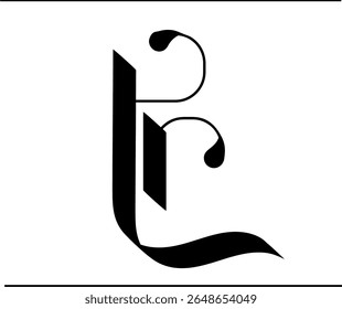 Handwritten RP Logo Design – R and P Intertwined Letters Emblem