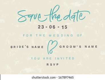 Hand-written Save the Date. EPS vector file. Hi res JPEG included. 