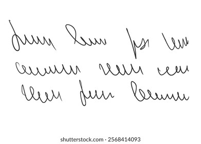 Handwritten scribble letter. Freehand indecipherable text note. Unreadable doodle write by pen isolated on white background. Illegible cursive script message. Vector hand drawn draft illustration.