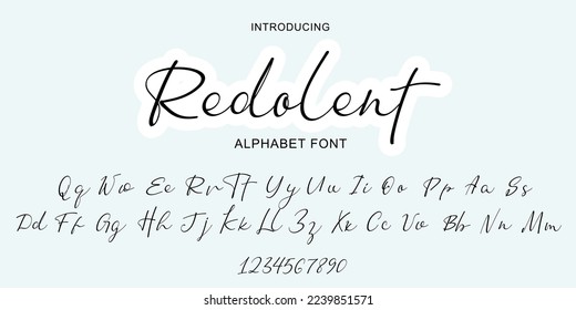 Handwritten Script font alphabet. Minimal modern urban fonts for logo, brand etc. Typography typeface uppercase lowercase and number. Vector illustration.Abstract. Fashion font alphabet