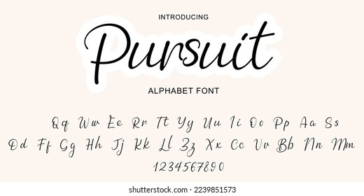 Handwritten Script font alphabet. Minimal modern urban fonts for logo, brand etc. Typography typeface uppercase lowercase and number. Vector illustration.Abstract. Fashion font alphabet