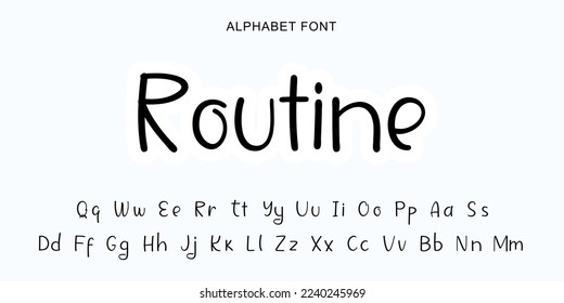 Handwritten Script font alphabet. Minimal modern urban fonts for logo, brand etc. Typography typeface uppercase lowercase and number. Vector illustration.Abstract. Fashion font alphabet