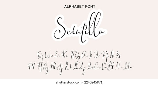 Handwritten Script font alphabet. Minimal modern urban fonts for logo, brand etc. Typography typeface uppercase lowercase and number. Vector illustration.Abstract. Fashion font alphabet