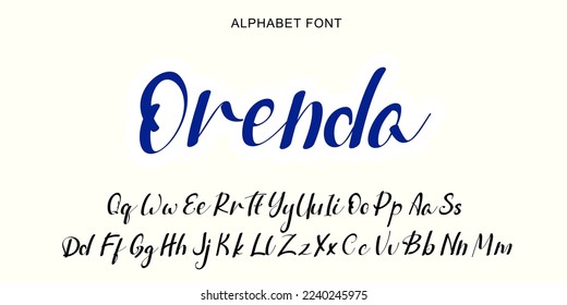 Handwritten Script font alphabet. Minimal modern urban fonts for logo, brand etc. Typography typeface uppercase lowercase and number. Vector illustration.Abstract. Fashion font alphabet