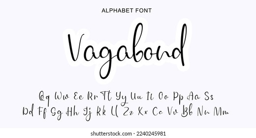 Handwritten Script font alphabet. Minimal modern urban fonts for logo, brand etc. Typography typeface uppercase lowercase and number. Vector illustration.Abstract. Fashion font alphabet