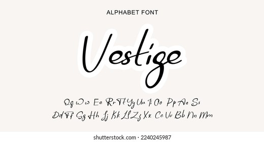 Handwritten Script font alphabet. Minimal modern urban fonts for logo, brand etc. Typography typeface uppercase lowercase and number. Vector illustration.Abstract. Fashion font alphabet