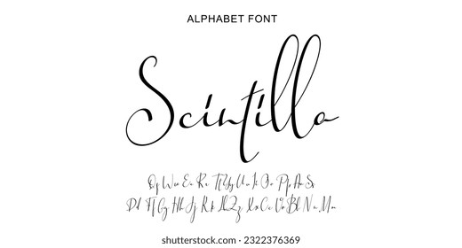 Handwritten Script font alphabet. Minimal modern urban fonts for logo, brand etc. Typography typeface uppercase lowercase and number. Vector illustration. Abstract. Fashion font