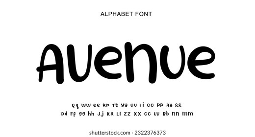 Handwritten Script font alphabet. Minimal modern urban fonts for logo, brand etc. Typography typeface uppercase lowercase and number. Vector illustration. Abstract. Fashion font