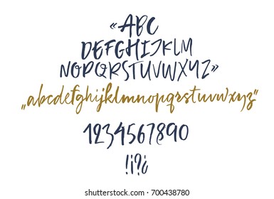 Handwritten Script Font. Brush Font. Uppercase, Numbers, Punctuation 