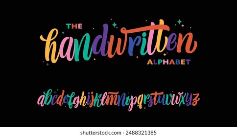 Handwritten Script font. Hand drawn brush style modern calligraphy cursive typeface for Designs: Logo, Greeting Cards, Poster. 