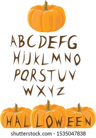 Handwritten script font. Unique font for the holiday Halloween. - Vector