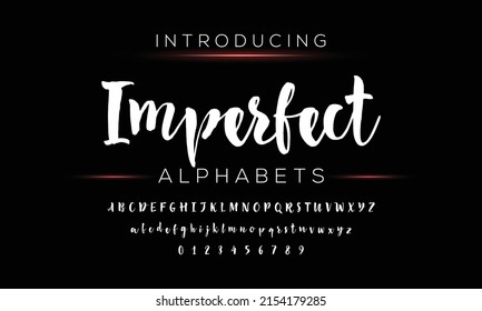 Handwritten script font vector alphabet Imperfect set