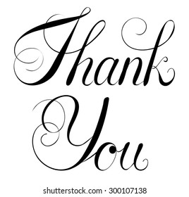 Handwritten Script Thank You Isolated On Stock Vector (Royalty Free ...