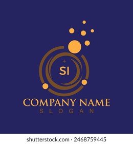 Handwritten SI letters logo design with vector