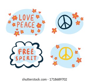 Handwritten sign of the peace symbol. Hippie culture, a symbol, a free spirit. An international symbol of peace, disarmament, and the anti-war movement.