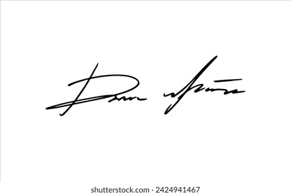 Handwritten signature : Handwritten signature, autograph for documents. Isolated vector illustration