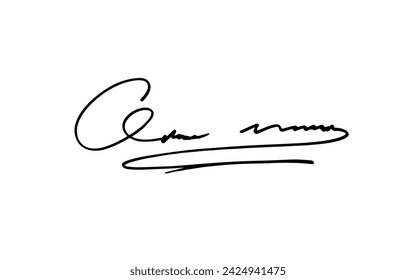 Handwritten signature : Handwritten signature, autograph for documents. Isolated vector illustration