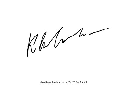 Handwritten signature illustration for documents. Unique handwritten sign in vector format