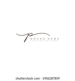 Handwritten Signature Logo for Initial Letter P