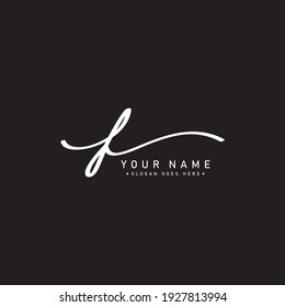 Handwritten Signature Logo for Initial Letter F