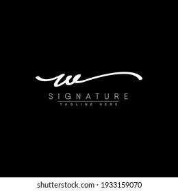 Handwritten Signature Logo for Initial Letter W