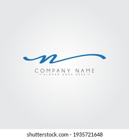 Handwritten Signature Logo for Initial Letter N