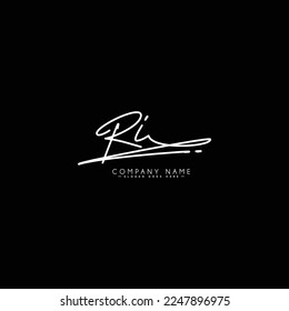 Handwritten Signature logo for Initial Letter RI - Vector Logo Template for Alphabet R and I